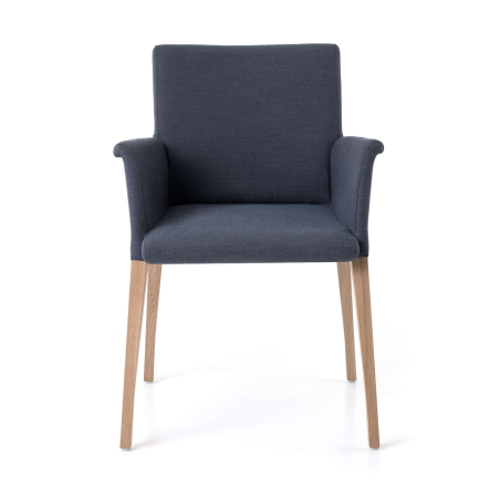 Fauteuil en tissu gris et bois massif - Pure classic Mobitec®