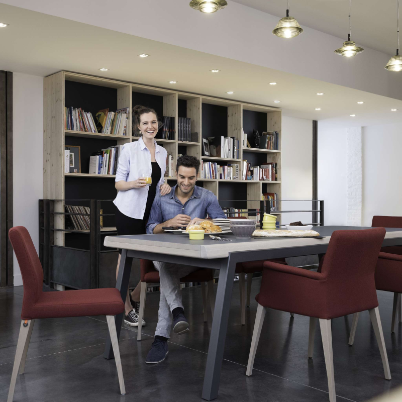 Fauteuil de séjour confortable en bois et tissu - Pure classic Mobitec®