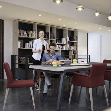 Chaise de salle à manger en tissu rouge - Pure classic Mobitec®