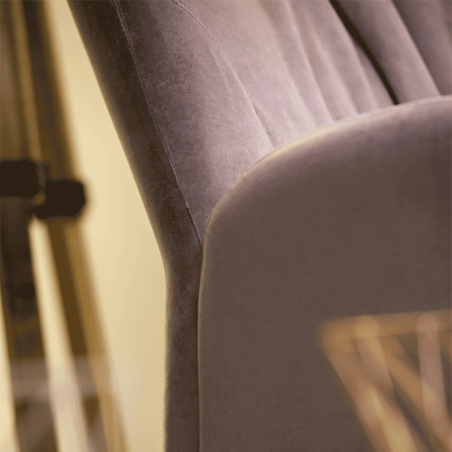 Fauteuil moderne pivotant en tissu rose et métal - Enora Mobitec®