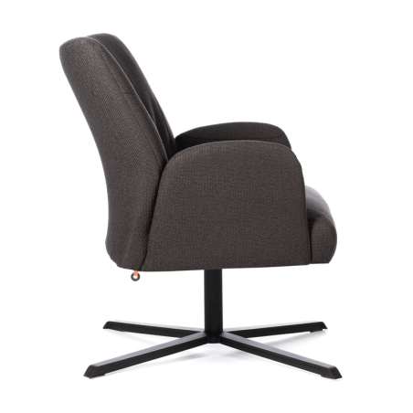Fauteuil pivotant en tissu marron et métal noir - Enora Mobitec®