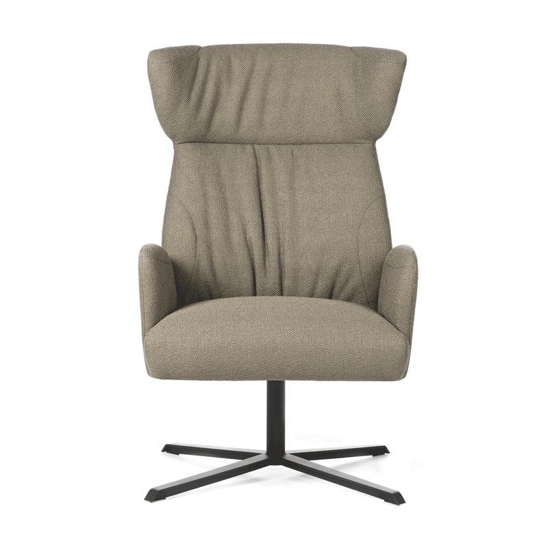 Fauteuil cocooning en tissu gris avec repose-tête - Enora Mobitec®