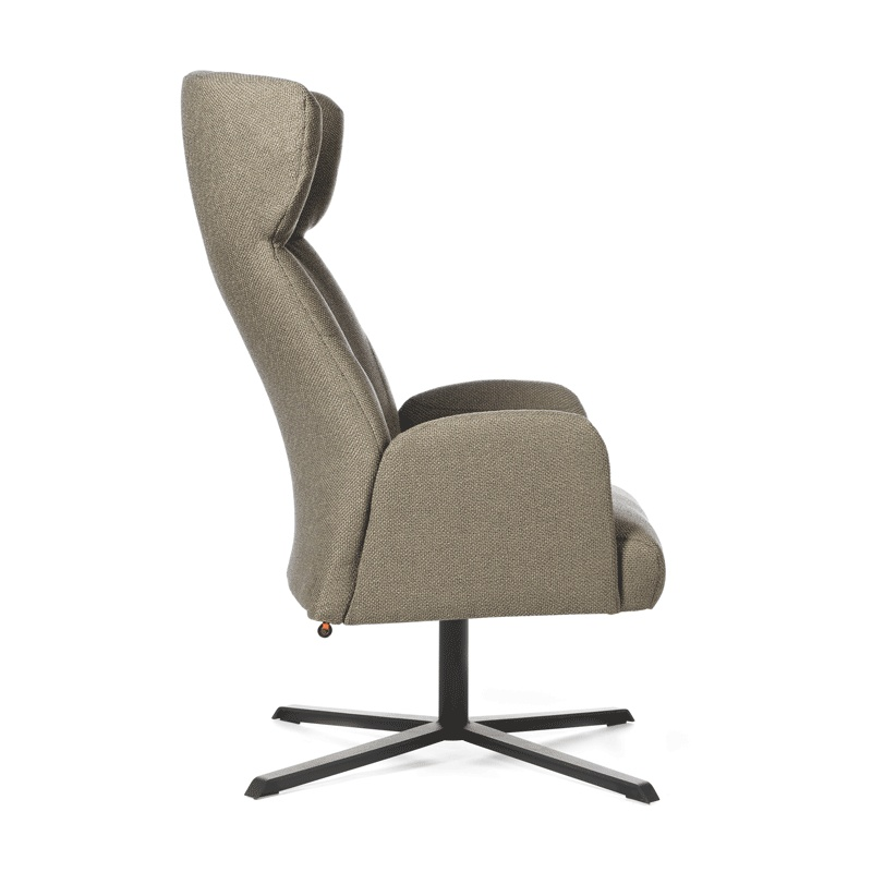Fauteuil avec repose-tête en tissu avec piétement métallique en croix noir - Enora Mobitec®