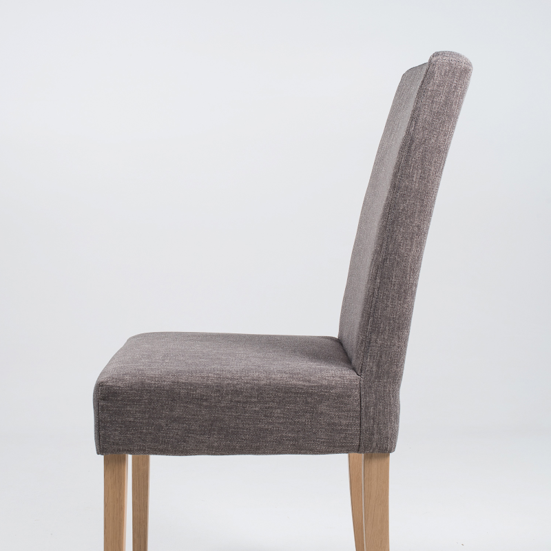 Chaise de séjour en tissu gris et noyer massif - Gaby Mobitec®