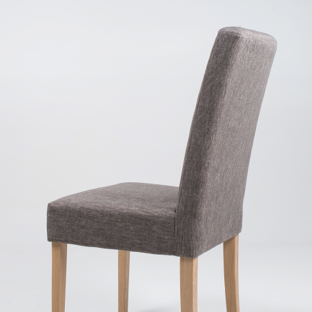 Chaise en tissu gris et bois massif - Gaby Mobitec®