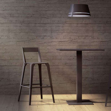 Tabouret snack industriel français en métal avec dossier - Valence