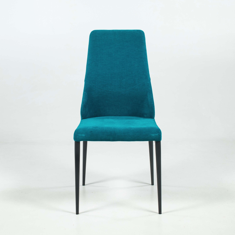 Chaise de salle à manger italienne en tissu turquoise 68 Mystic et métal - Mathilde