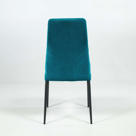 Chaise de salle à manger moderne en tissu turquoise 68 Mystic et métal - Mathilde