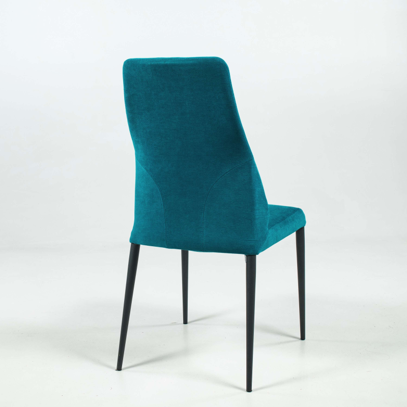 Chaise de séjouritalienne moderne en tissu turquoise 68 Mystic et métal - Mathilde