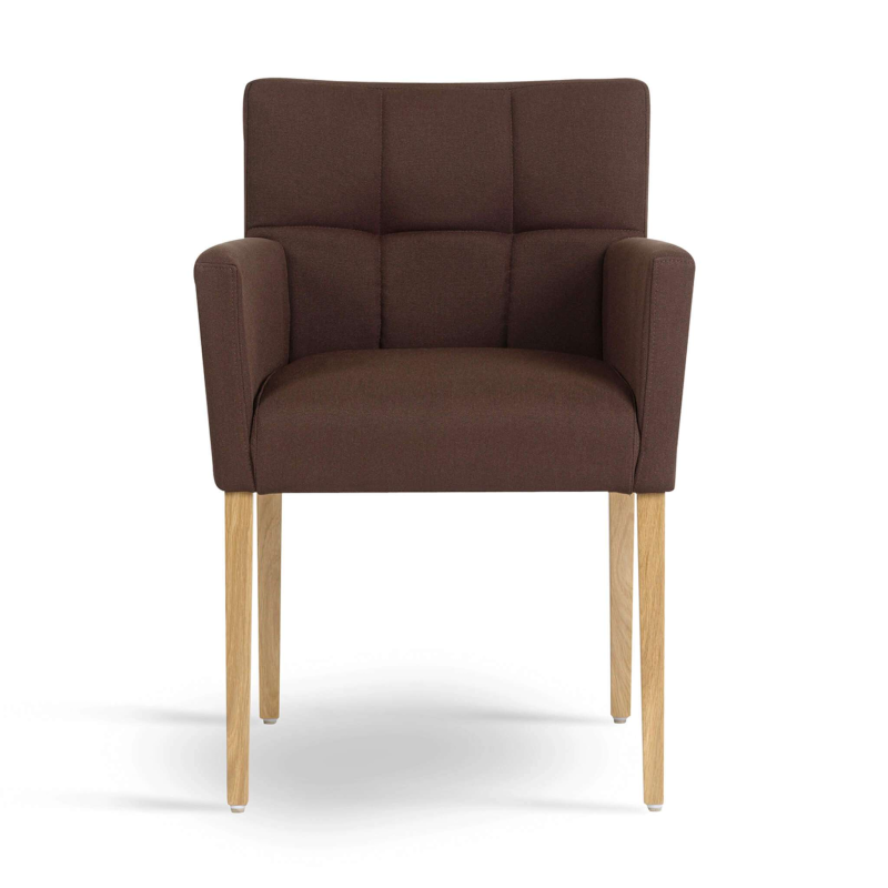 Fauteuil de séjour en bois et tissu marron - Carré Mobitec®