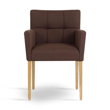 Fauteuil de séjour en bois et tissu marron - Carré Mobitec®