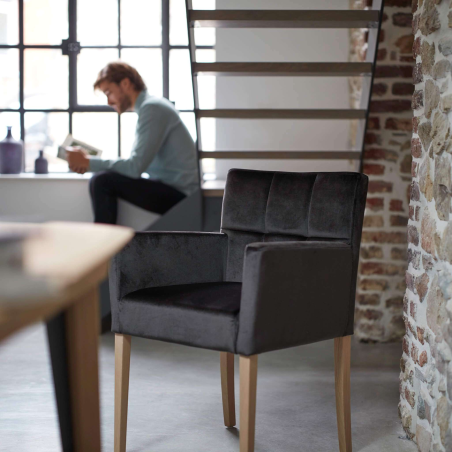 Fauteuil noir pour salle à mange et séjour - Carré Mobitec®