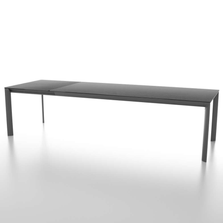 Table italienne rectangulaire avec allonge en céramique noire contemporaine - Cocoon