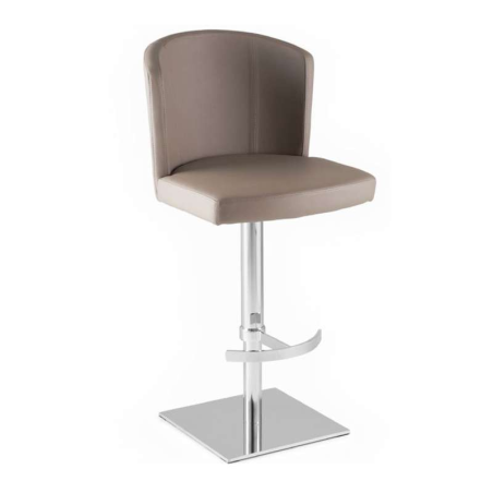 Tabouret réglable en hauteur et pivotant en synthétique et métal chromé - Doris S