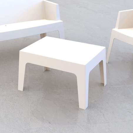 Table basse de jardin en polypropylène blanc - Box