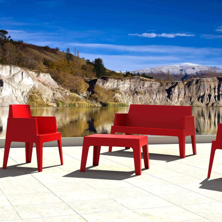 Table basse de jardin en polypropylène rouge - Box