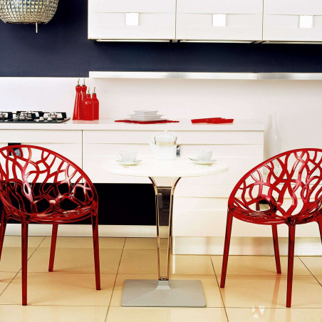 Table design ronde blanche - Ice 4