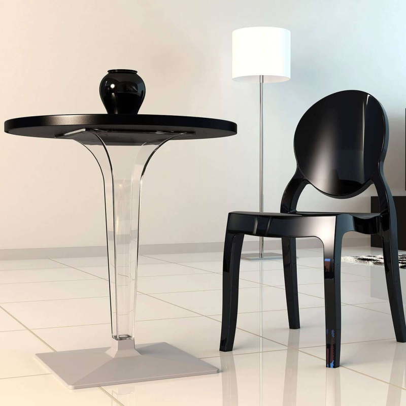 Table design ronde blanche - Ice 7