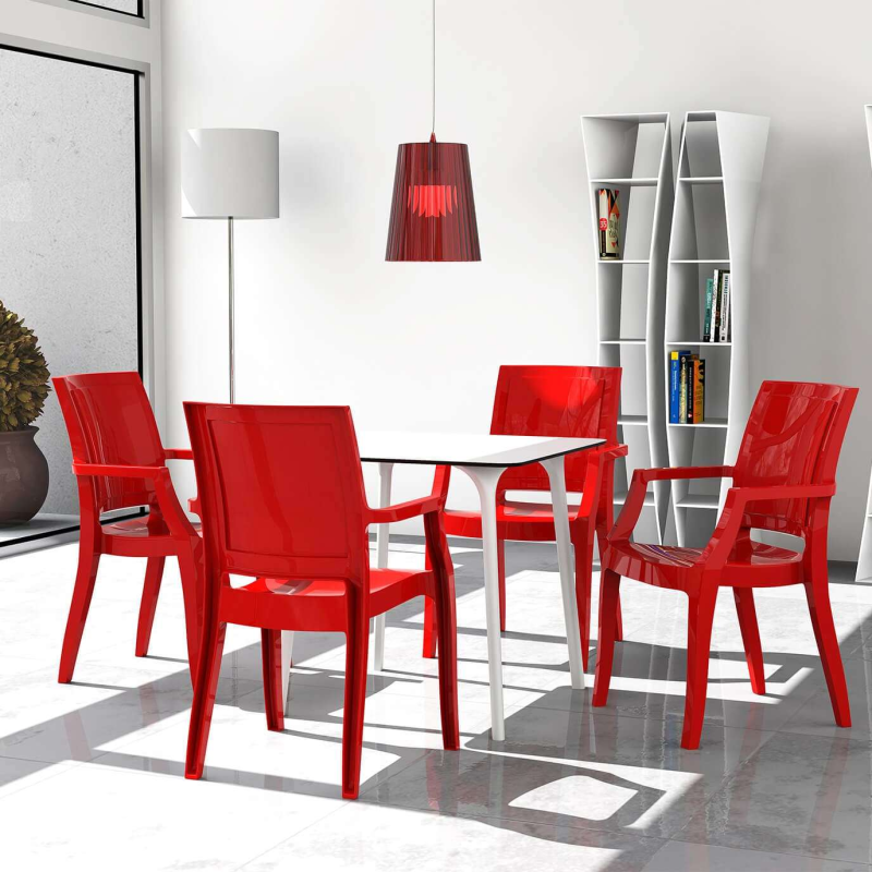 Table design carrée en stratifié - Maya