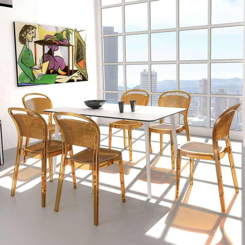 Table rectangulaire design en stratifié - Maya