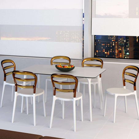 Table rectangulaire design en stratifié - Maya