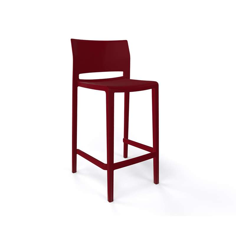 Tabouret snack moderne empilable bordeaux - Bakhita