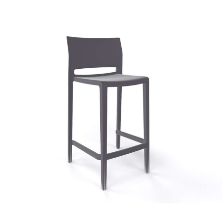Tabouret snack moderne empilable gris foncé  - Bakhita