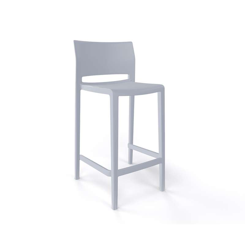 Tabouret snack moderne empilable gris clair - Bakhita