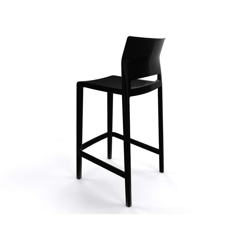 Tabouret hauteur 66 cm empilable noir - Bakhita