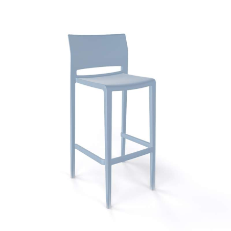 Tabouret de bar d'extérieur empilable bleu pâle - Bakhita