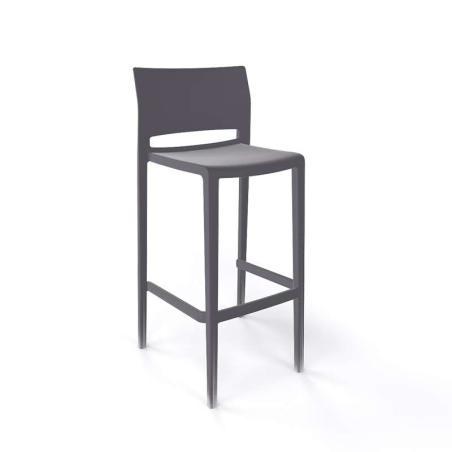 Tabouret de bar d'extérieur empilable gris foncé - Bakhita