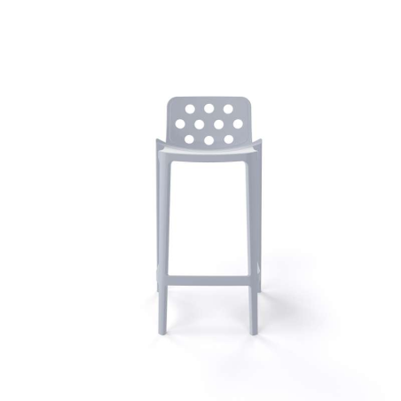 Tabouret snack  d'extérieur moderne empilable avec dossier ronds ajourés - Isidoro