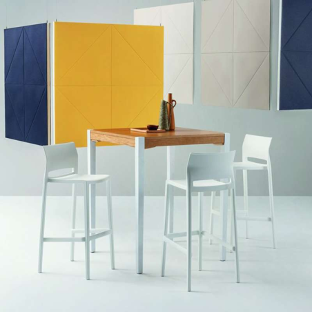 Tabouret snack moderne empilable blanc - Bakhita