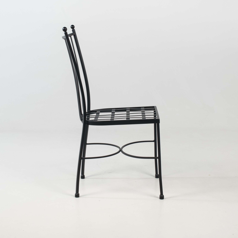Chaise de jardin provençale en acier noir - Venecia