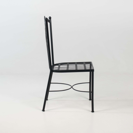 Chaise de jardin provençale imitation fer forgé noir - Viena