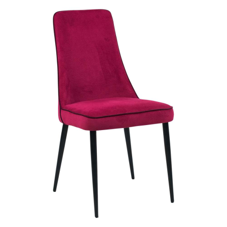 Chaise italienne en tissu fuchsia et pieds en métal - Nadine