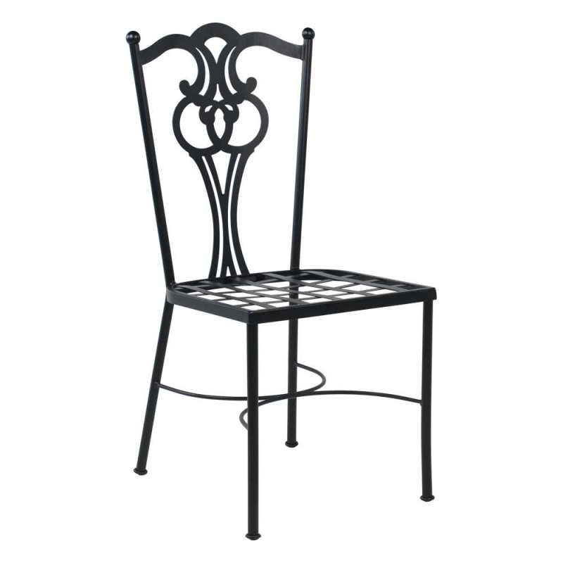 Chaise de jardin provençale en métal noir - Viena
