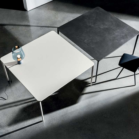 Table carrée design italienne en céramique et métal - Slim Sovet®