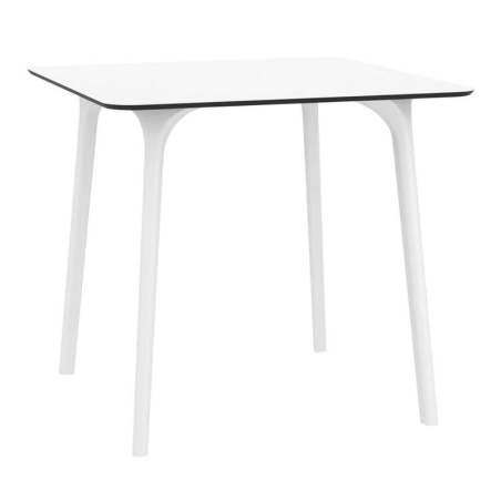 Table design carrée blanche en stratifié - Maya