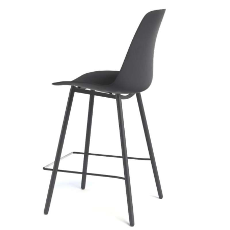 Tabouret snack moderne avec coque en plastique noir - Barclaudio