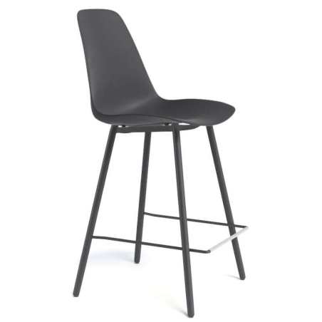 Tabouret haut 65 cm moderne avec coque en polypropylène noire - Barclaudio
