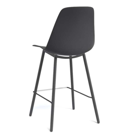 Tabouret haut moderne avec coque en plastique noir - Barclaudio