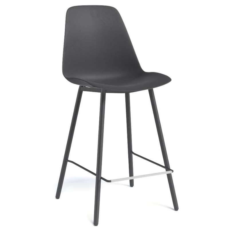 Tabouret snack moderne avec coque en polypropylène noire - Barclaudio