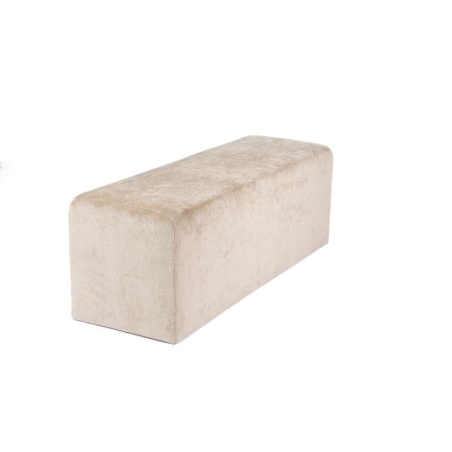 Pouf rembourré en tissu blanc Max Q120