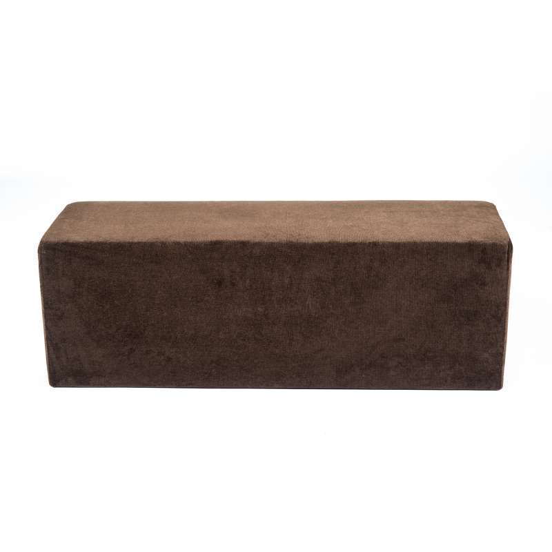 Pouf rembourré en tissu marron Max Q120