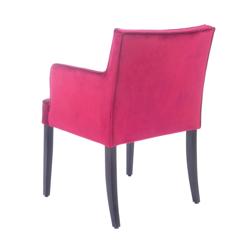Fauteuil contemporain rembourré en tissu fuchsia et pieds en bois - Diem