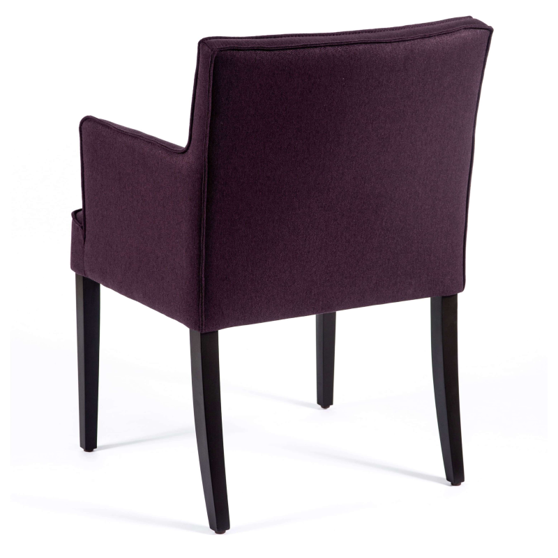 Fauteuil contemporain rembourré en tissu et pieds en bois - Diem