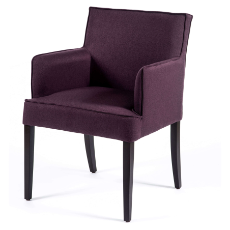 Fauteuil en tissu et pieds en bois foncé - Diem