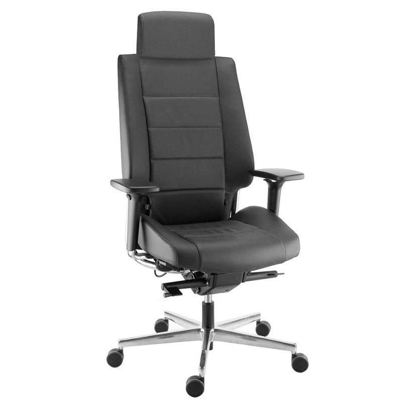 Fauteuil de direction en cuir sur roulettes - Azkar