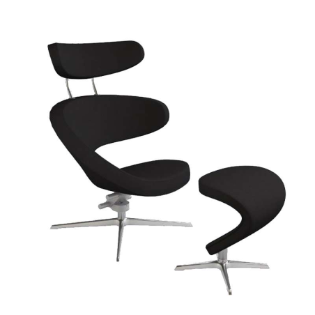 Fauteuil de relaxation noir et chromé - Peel Varier®
